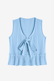 Womens Sky Blue Babydoll Tank Tops | CicyBell