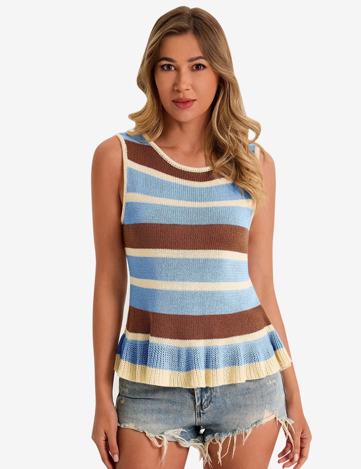 Cicy Bell Women's Striped Sweater Vest1
