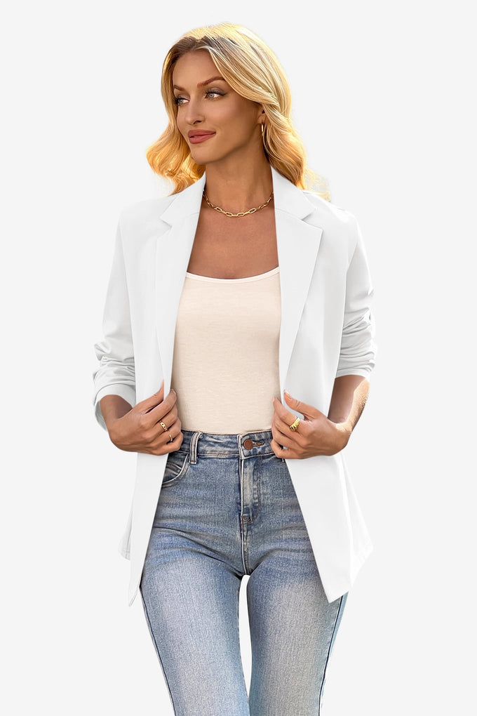Cicy Bell Womens White Knit Blazer