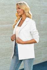 Cicy Bell Womens White Knit Blazer