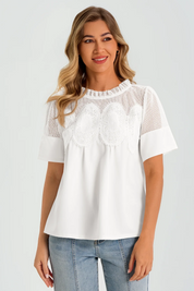 Womens White Flowy Lace Blouses | CicyBell