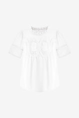 Womens White Flowy Lace Blouses | CicyBell