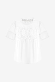 Womens White Flowy Lace Blouses | CicyBell