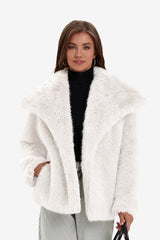Womens White Casual Oversized Lapel Jackets | CicyBell