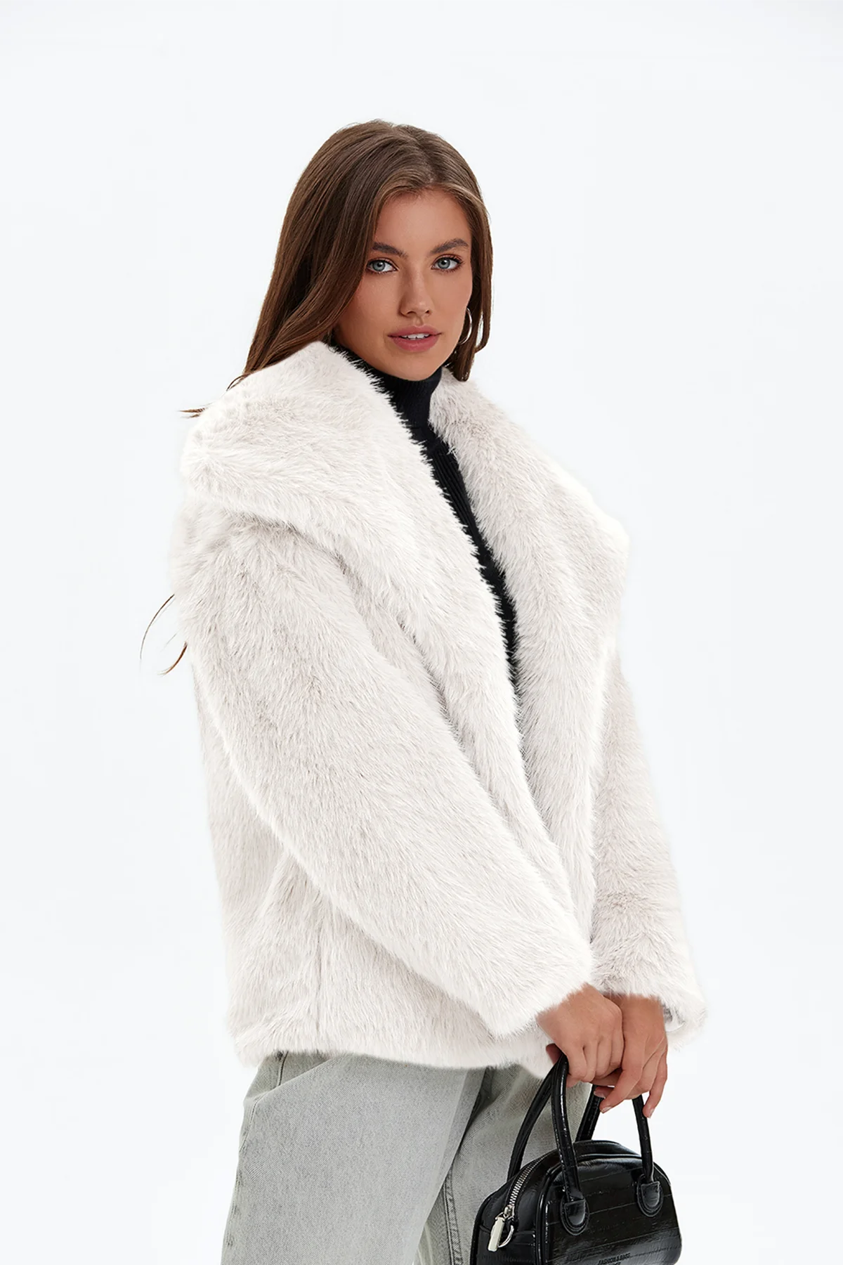 Womens White Casual Oversized Lapel Jackets | CicyBell