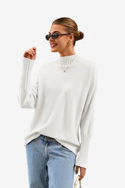 Womens White Mock Neck Sweaters | CicyBell