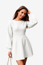 Cicy Bell Women's Puff Sleeve Sweater Dress1
