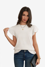 Cicy Bell Women's Ruffle Sleeve Cropped Sweater1