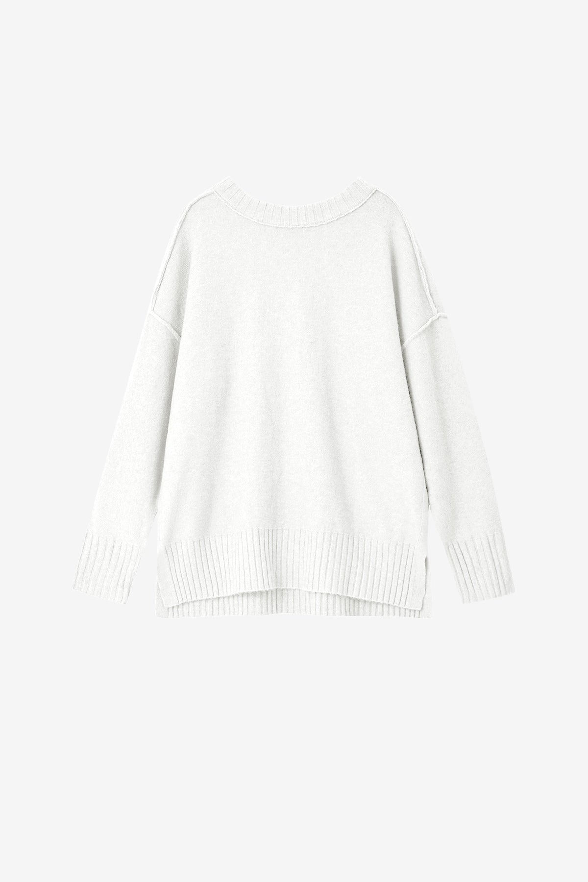 Womens White Casual Long Sleeve Sweaters | CicyBell