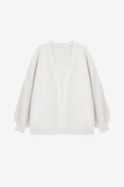 Womens White Oversized Cardigan Sweaters | CicyBell