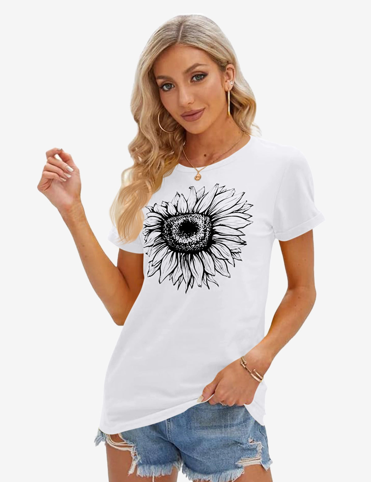 Cicy Bell Women's Sunflower Graphic T-Shirt1