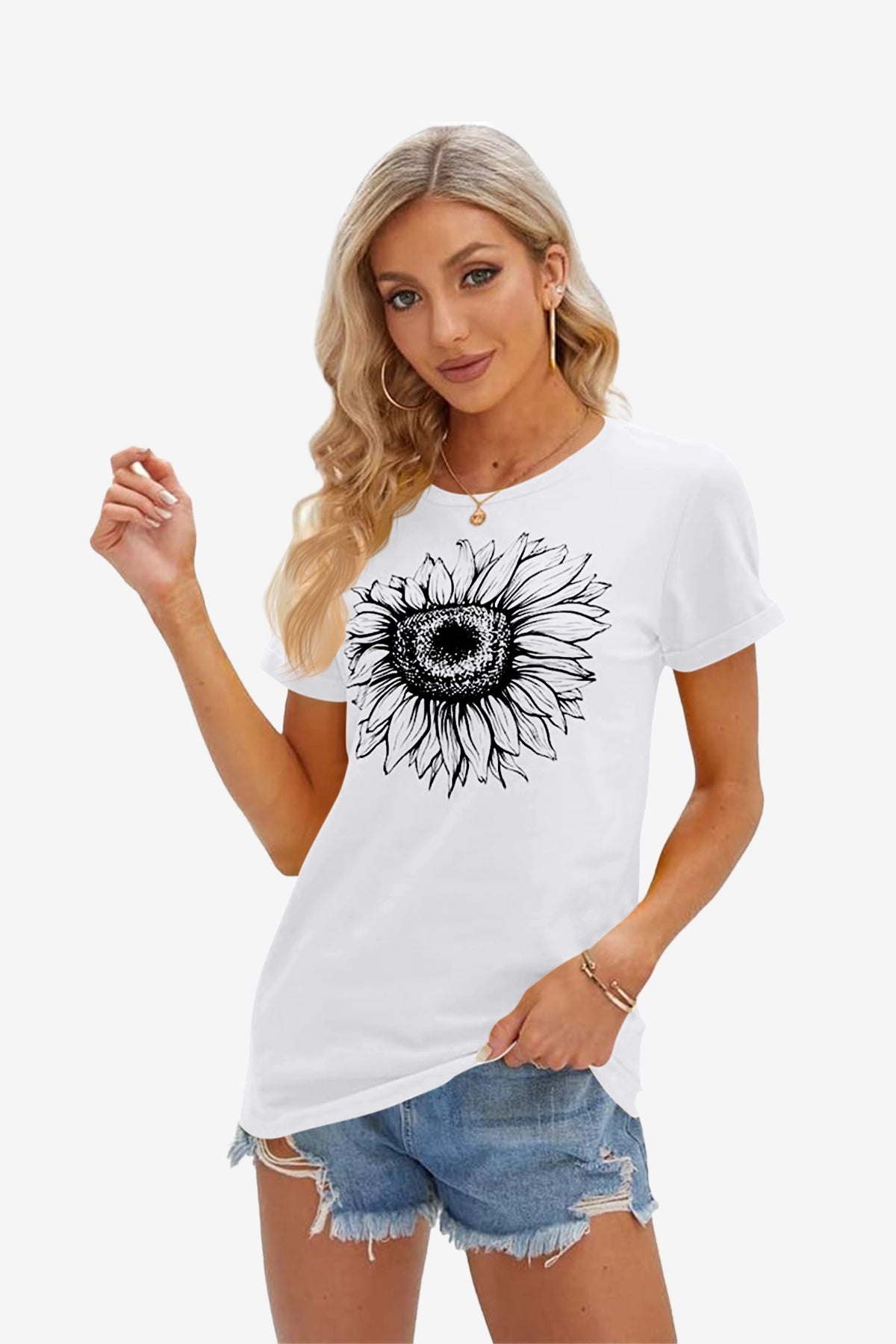Cicy Bell Women's Sunflower Graphic T-Shirt1