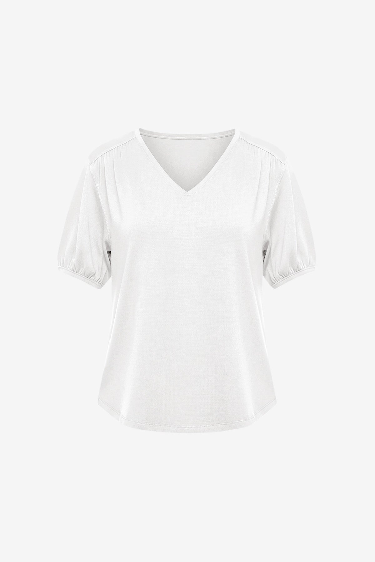 Womens White Summer Puff Short Sleeve T Shirts | CicyBell