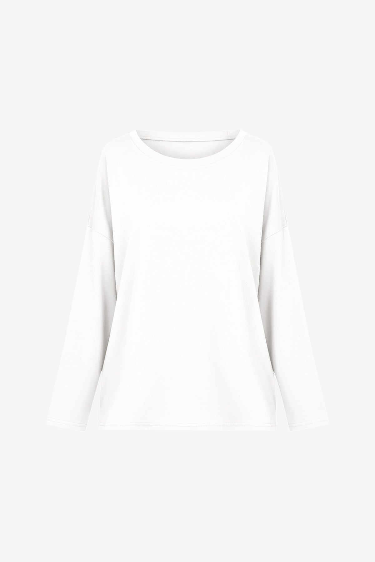 Womens White Oversized Long Sleeve T Shirts | CicyBell