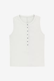 Womens White Henley Tank Tops | CicyBell