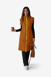 Womens Yellow Lightweight Sleeveless Jackets1