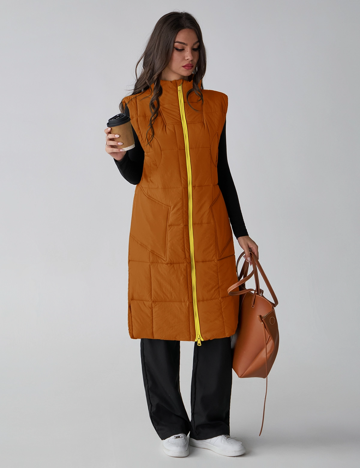 Womens Yellow Lightweight Sleeveless Jackets2