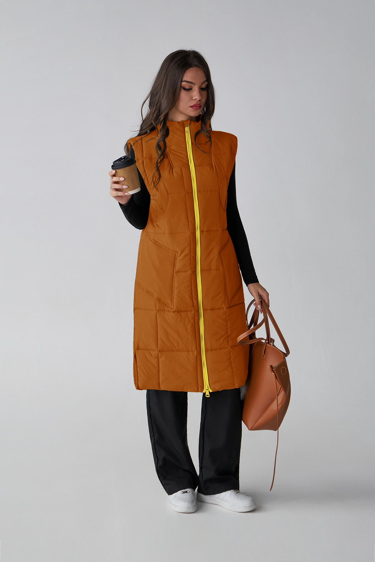 Womens Yellow Lightweight Sleeveless Jackets2