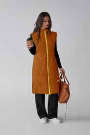 Womens Yellow Lightweight Sleeveless Jackets2