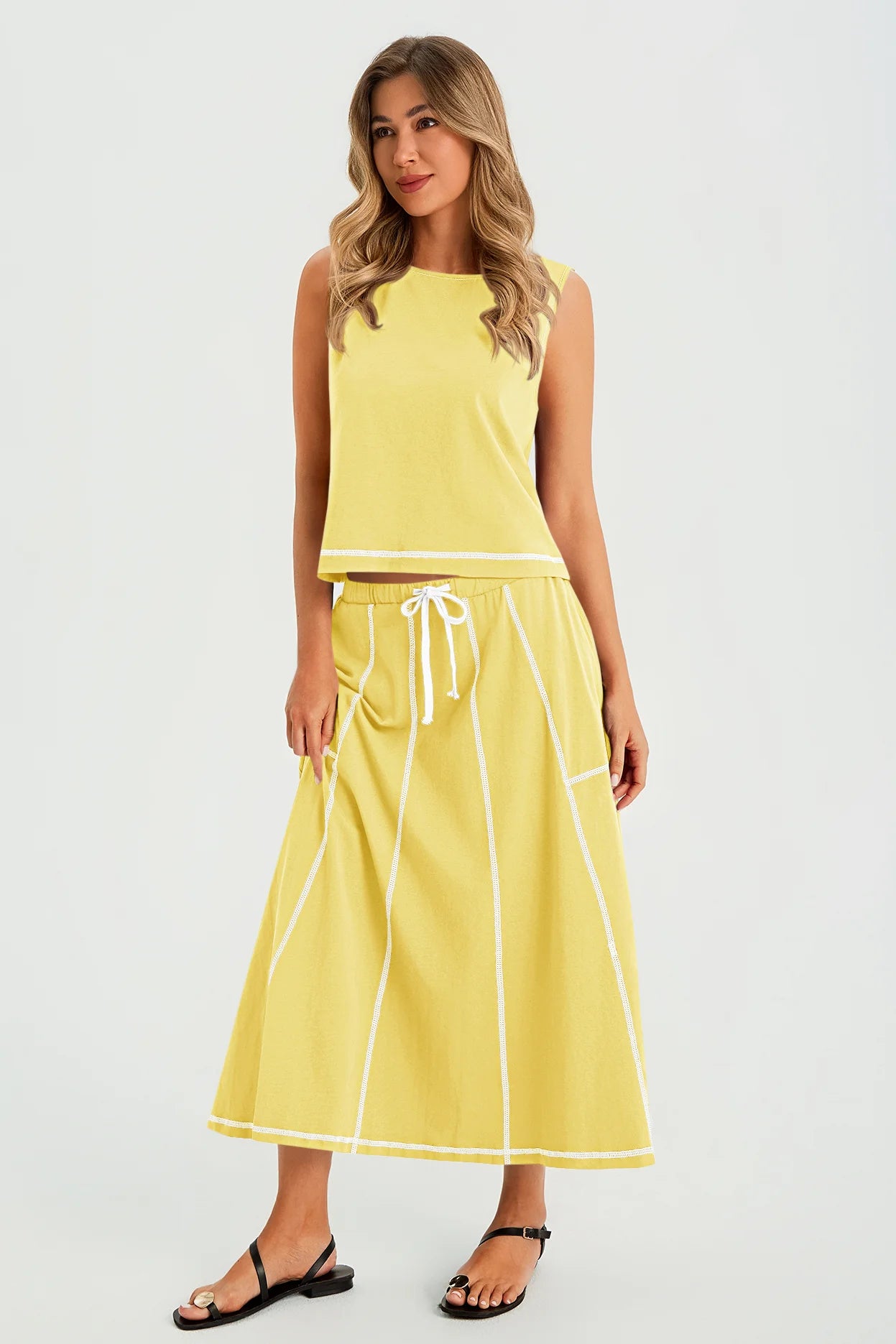 Womens Yellow Summer 2 Piece Outfits | CicyBell