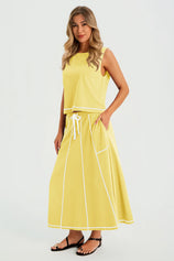 Womens Yellow Summer 2 Piece Outfits | CicyBell