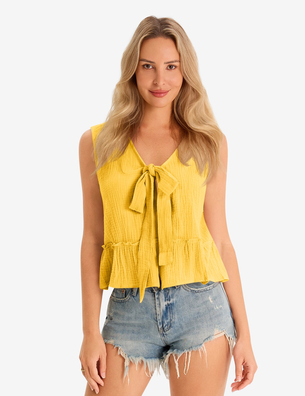 Cicy Bell Women's V-Neck Babydoll Tank Top1