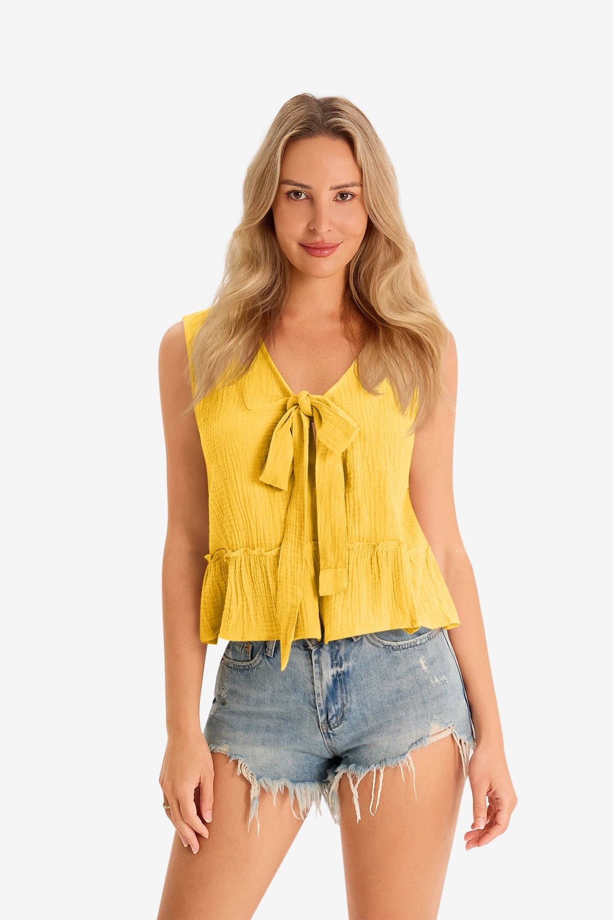 Cicy Bell Women's V-Neck Babydoll Tank Top1