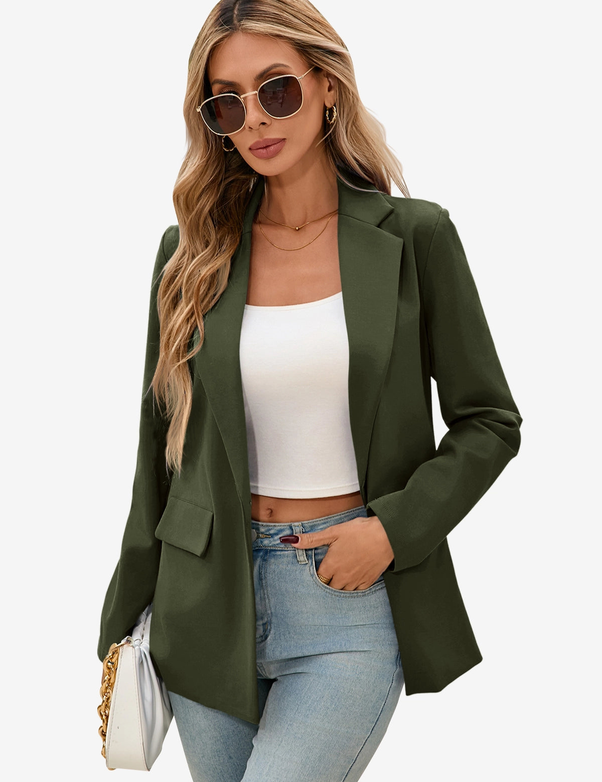 CICYBELL-WomensKnitBlazer-M1J094-DarkGreen.webp