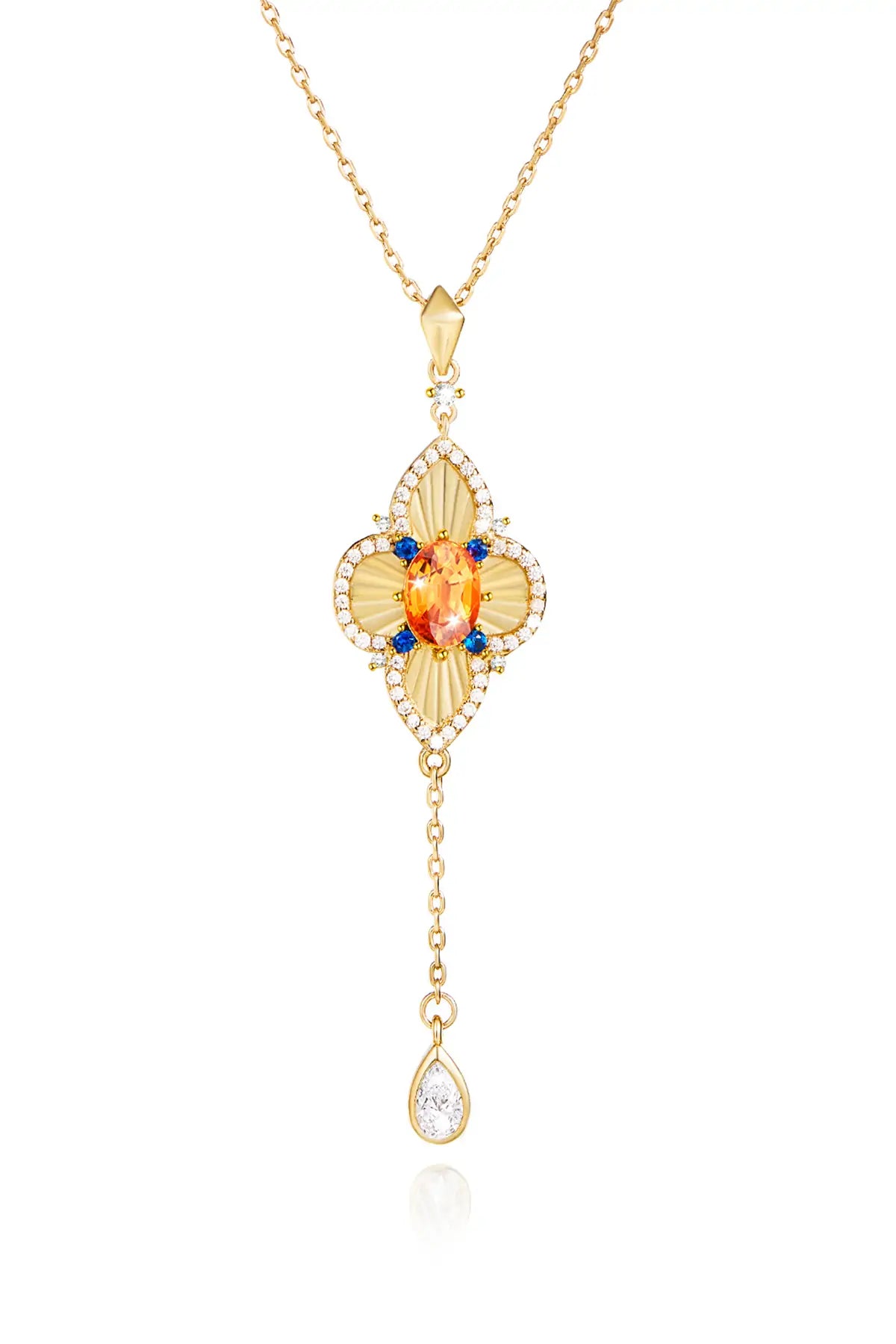 Cicy Bell Gold Four Leaf Clover Pendant Necklace