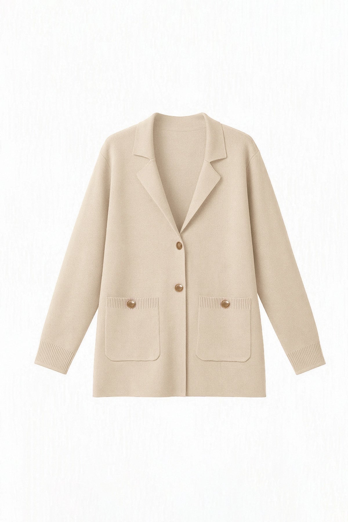 Womens Apricot Long Sleeve Sweater Blazer | CicyBell