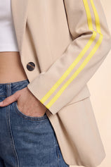 Womens Apricot Color Block Blazer| CicyBell