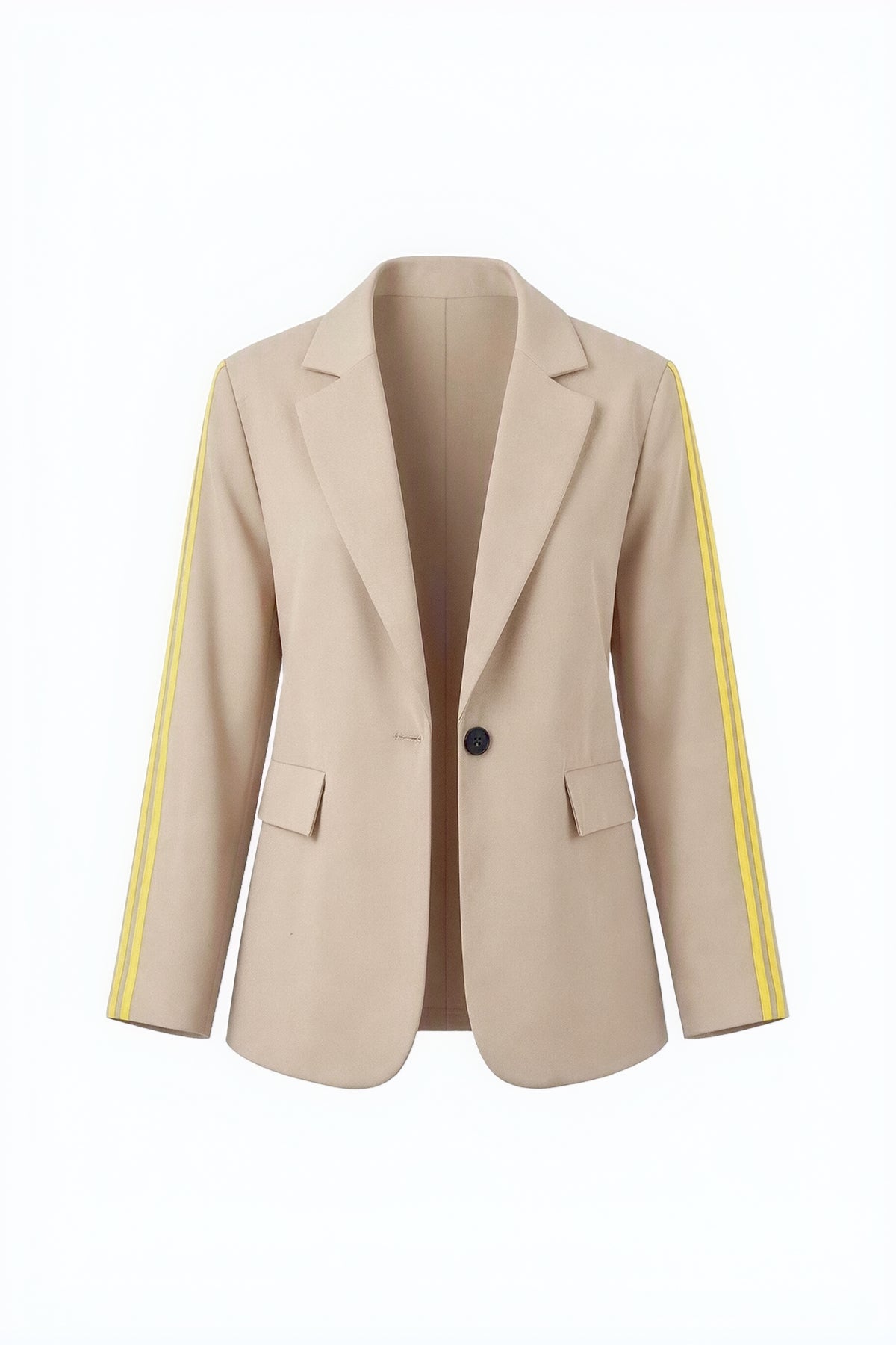 Womens Apricot Color Block Blazer| CicyBell