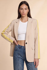 Womens Apricot Color Block Blazer| CicyBell