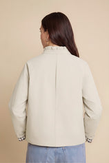 Womens Apricot Ruffle Short Trench Coat | CicyBell