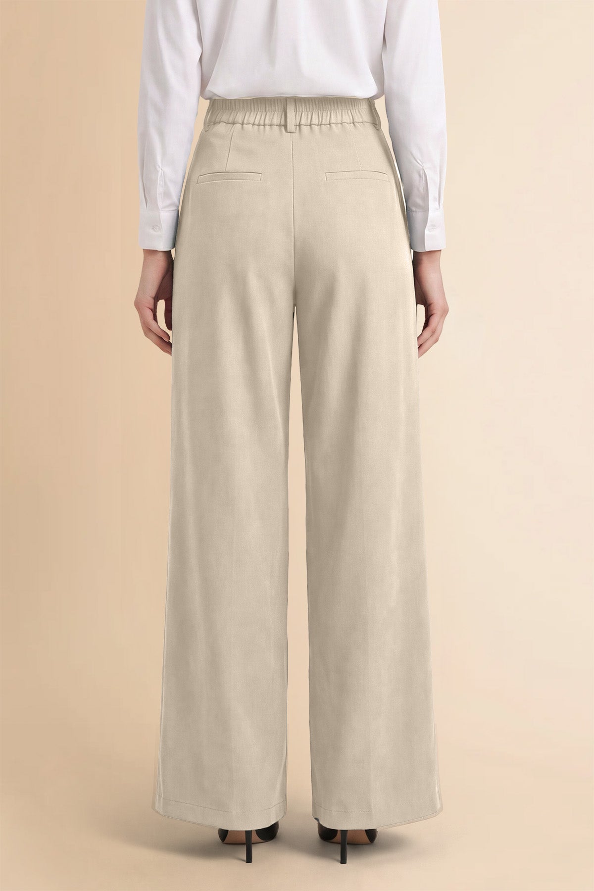 Womens Apricot Wide Leg Dressy Pants | CicyBell