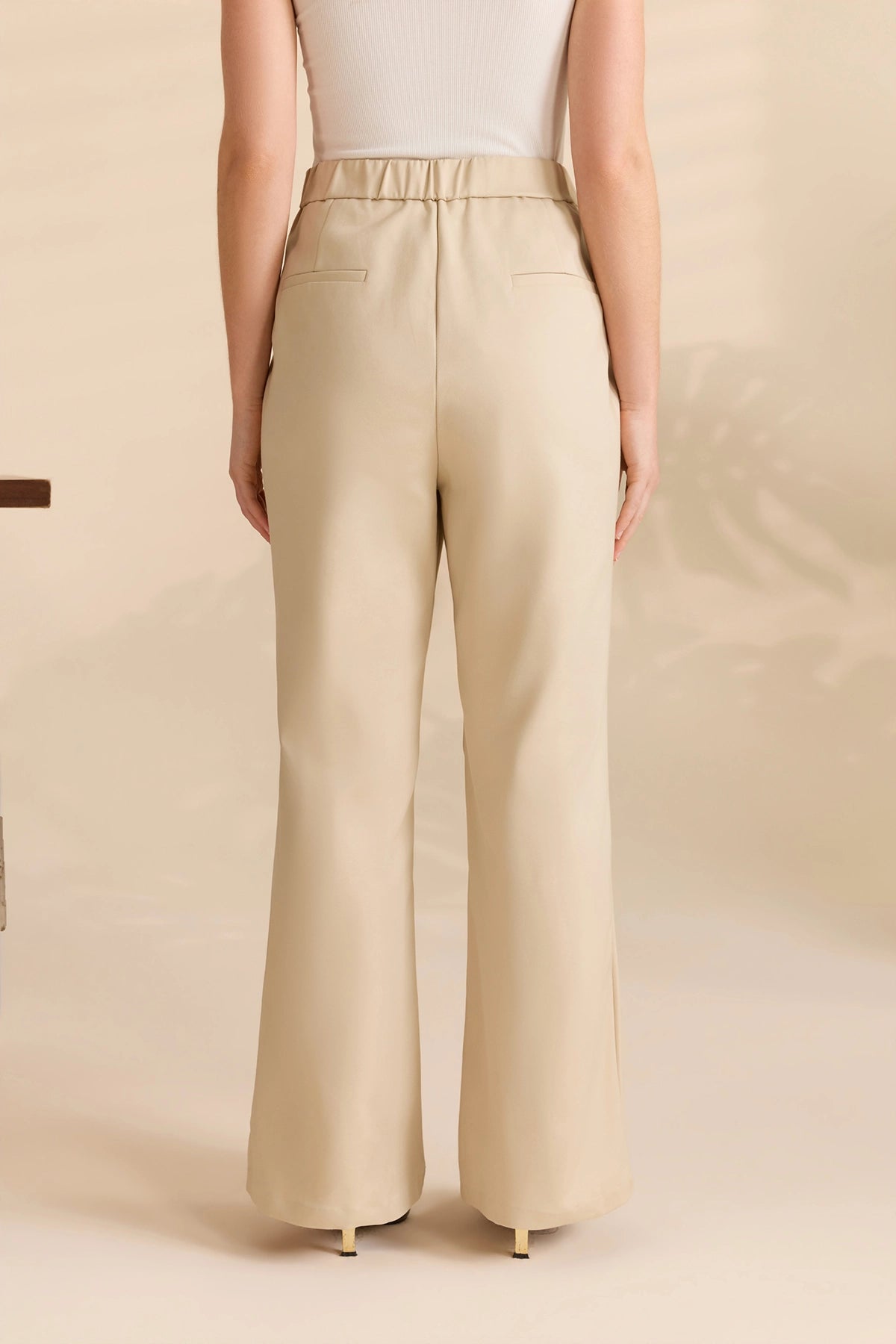 Womens Apricot Flared Dress Pants | CicyBell