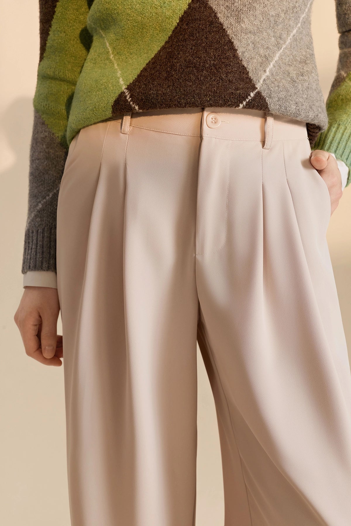 Womens Apricot Business Wide Leg Dress Pants | CicyBell