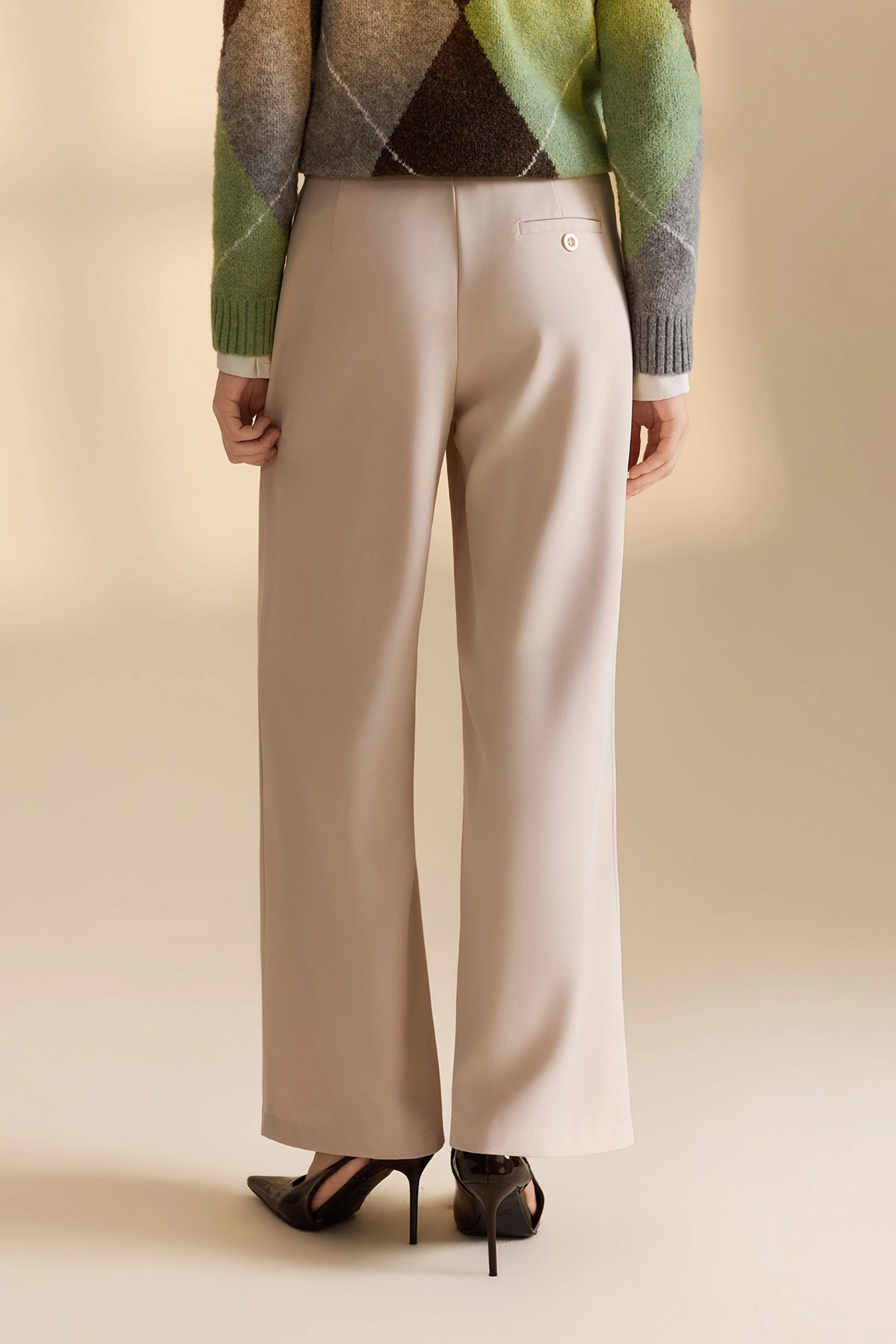Womens Apricot Business Wide Leg Dress Pants | CicyBell
