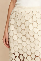 Cicy Bell Womens Apricot Hollow Out Maxi Skirts