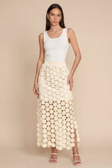 Cicy Bell Womens Apricot Hollow Out Maxi Skirts
