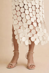 Cicy Bell Womens Apricot Hollow Out Fringe Hem Maxi Skirts