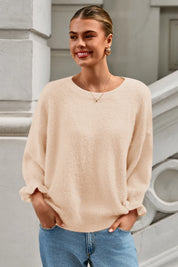 Cicy Bell Womens Apricot Ruffle Sweaters