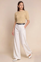 Womens Apricot Puff Short Sleeve Sweaters Tops | CicyBell