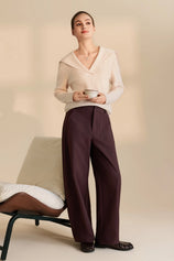 Womens Apricot Lapel Collar Pullover Sweaters | CicyBell