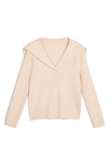 Womens Apricot Lapel Collar Pullover Sweaters | CicyBell