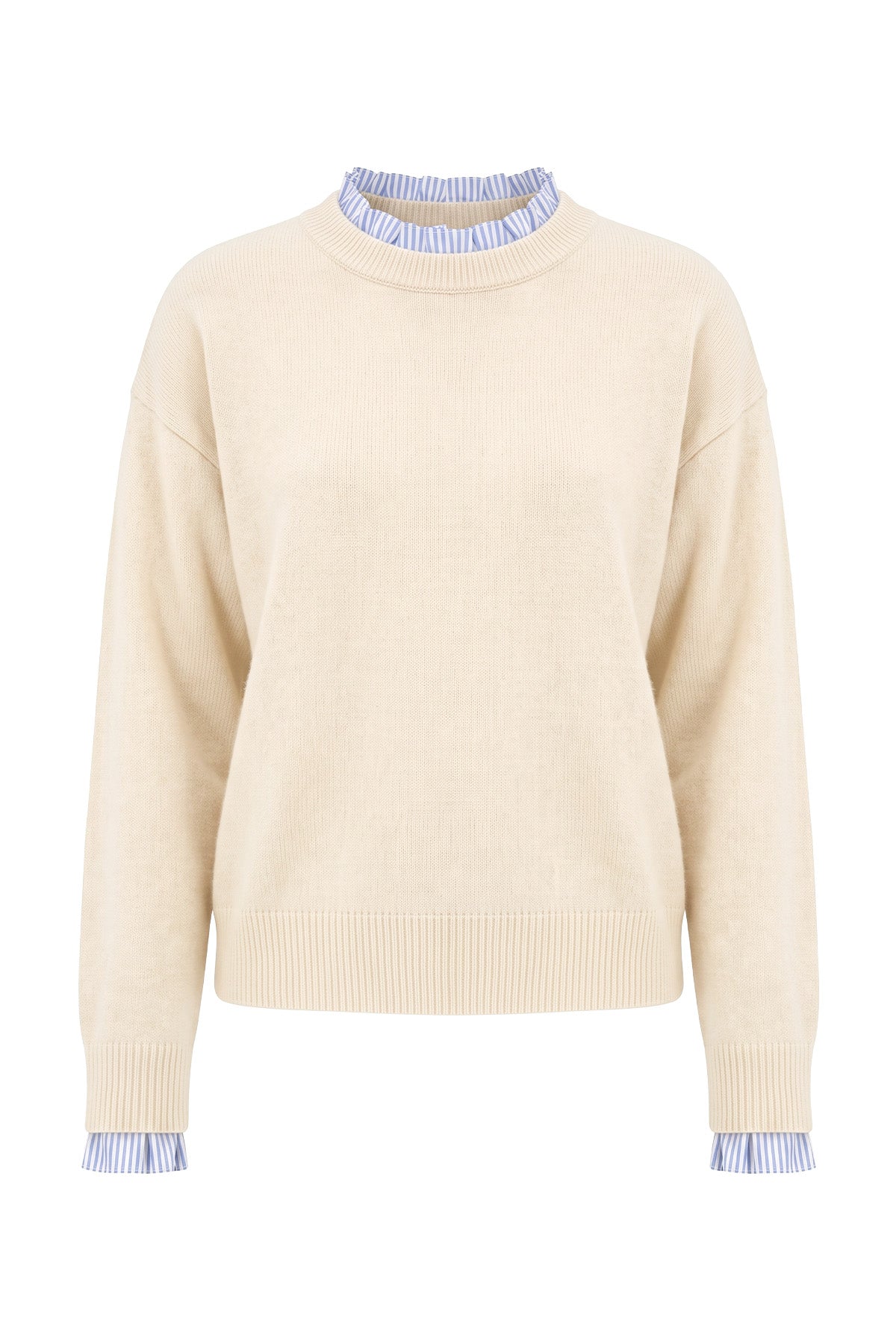 Womens Apricot Ruffle Long Sleeve Sweater| CicyBell