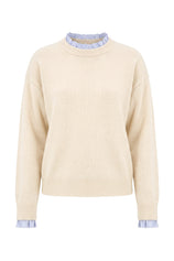 Womens Apricot Ruffle Long Sleeve Sweater| CicyBell
