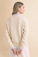 Womens Apricot Ruffle Long Sleeve Sweater| CicyBell