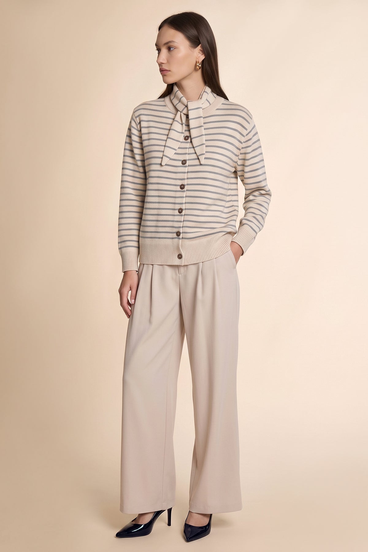 Womens Apricot Button Down Cardigans | CicyBell