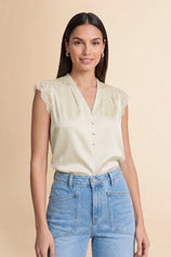 Womens Apricot Silk Satin Tank Tops | CicyBell